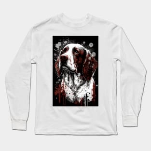 Brittany Dog Portrait Long Sleeve T-Shirt
